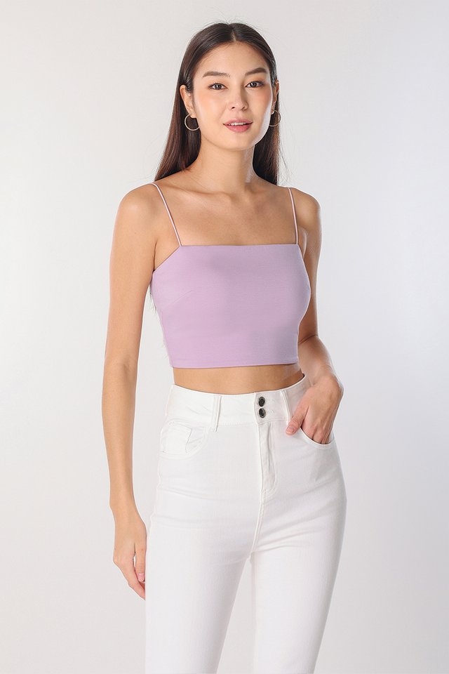 AELLA PADDED CAMI TOP - CROPPED (PALE PURPLE)