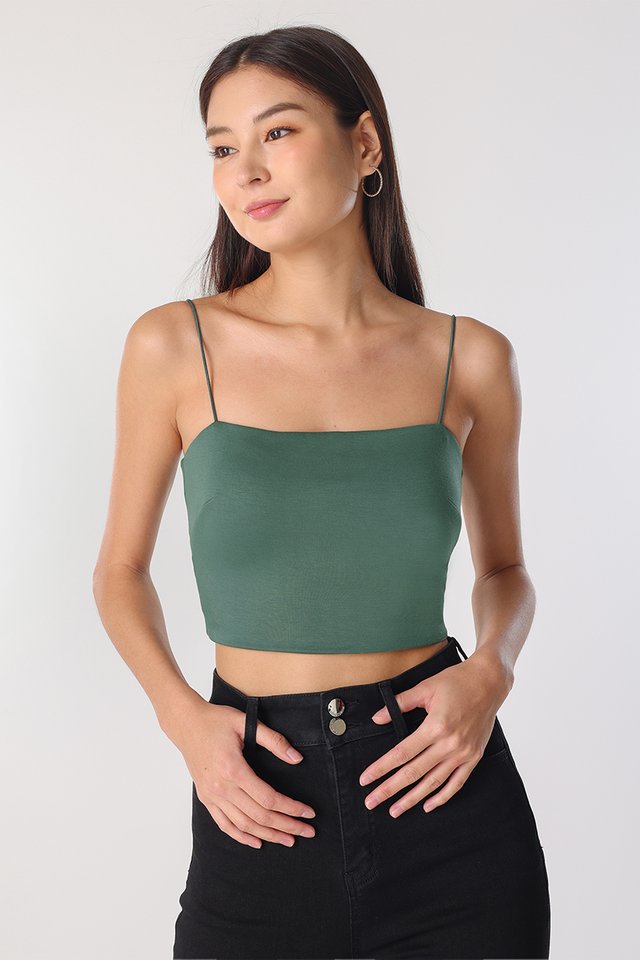 AELLA PADDED CAMI TOP - CROPPED (FOLIAGE)