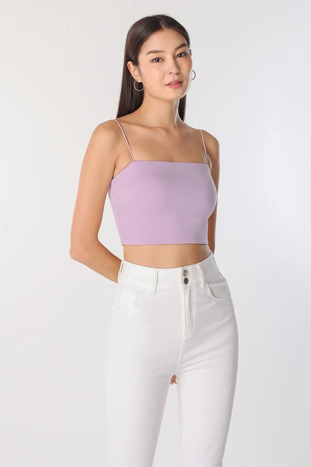AELLA PADDED CAMI TOP - CROPPED (PALE PURPLE)