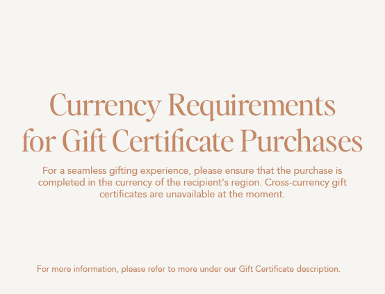 Gift Certificate Currency Notice