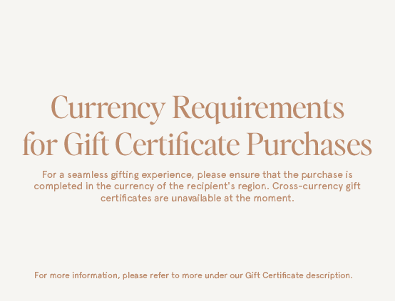 Gift Certificate Currency Notice