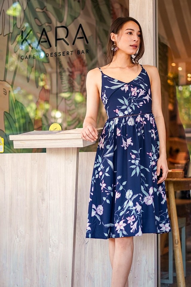 navy midi dress