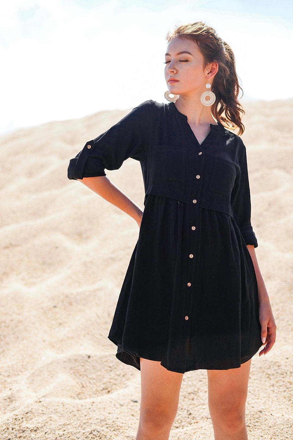 black linen shirt dress uk