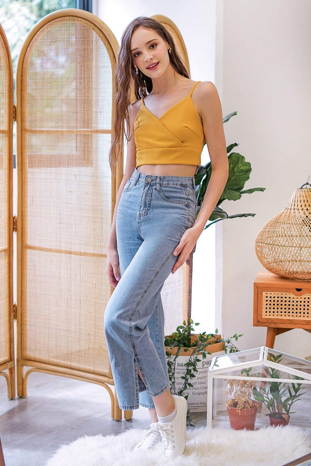 Mustard crop cheap top outfit