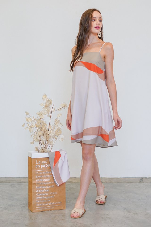 ODELIA LANDSCAPE CAMI SLIP DRESS #MADEBYLOVET (DAWN)