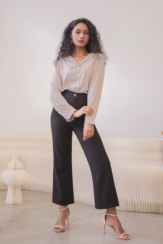 LISBON LAPEL SLOUCHY SHIRT #MADEBYLOVET (SAND)