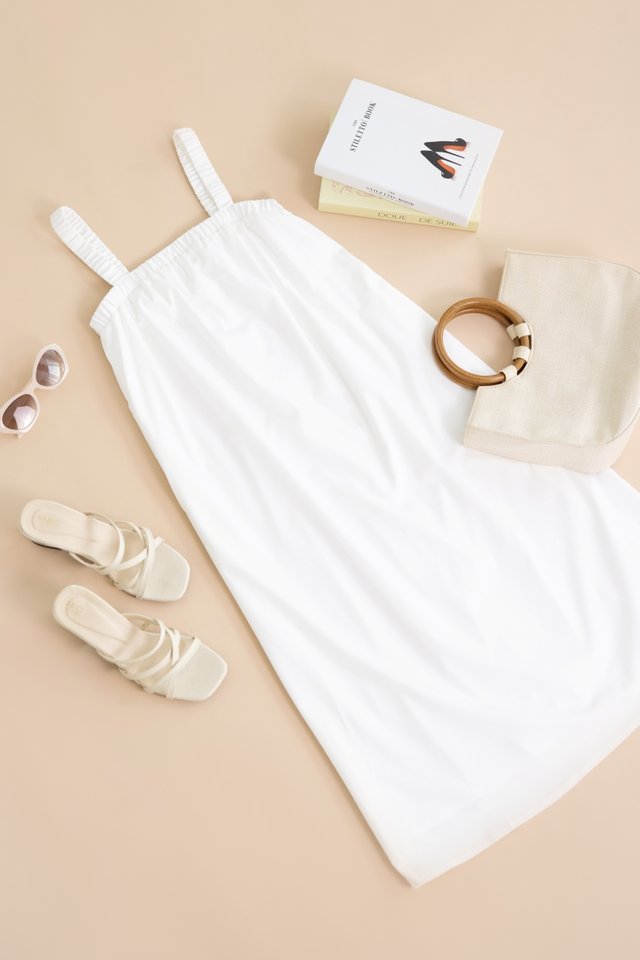 ALYVIA ELASTIC TENT DRESS #MADEBYLOVET (WHITE)