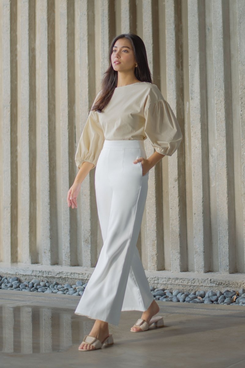 Buy Twenty Dresses by Nykaa Fashion Work White Solid Tie Up Wide Leg Pants  Online