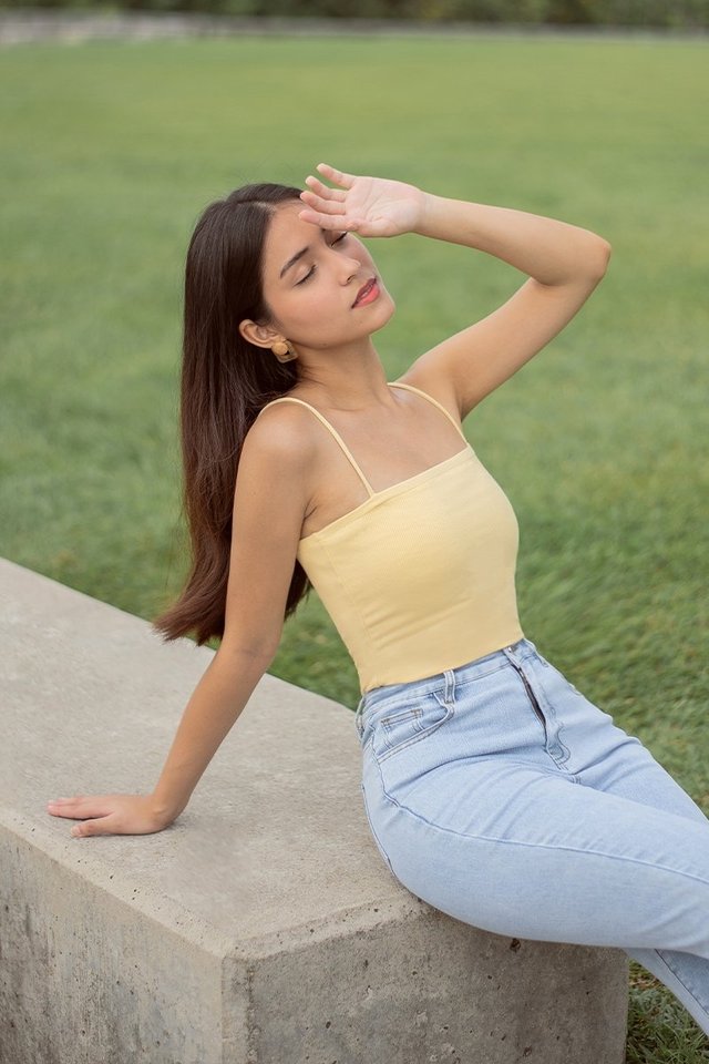 AELLYN RIBBED CAMI TOP #MADEBYLOVET (LIGHT YELLOW)