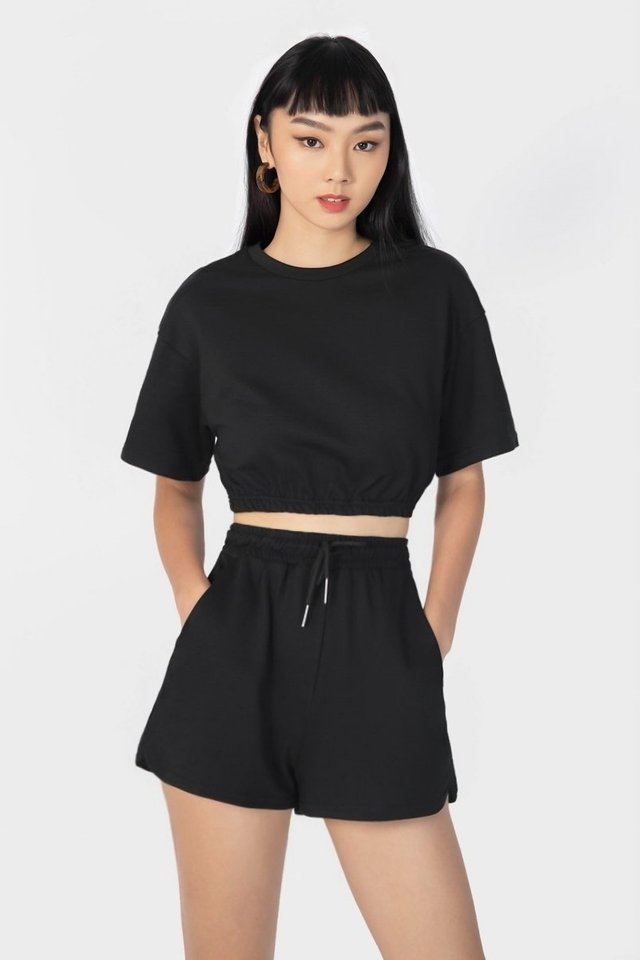 LUNA LOUNGE DRAWSTRING SHORTS #MADEBYLOVET (BLACK) *RESTOCKED*