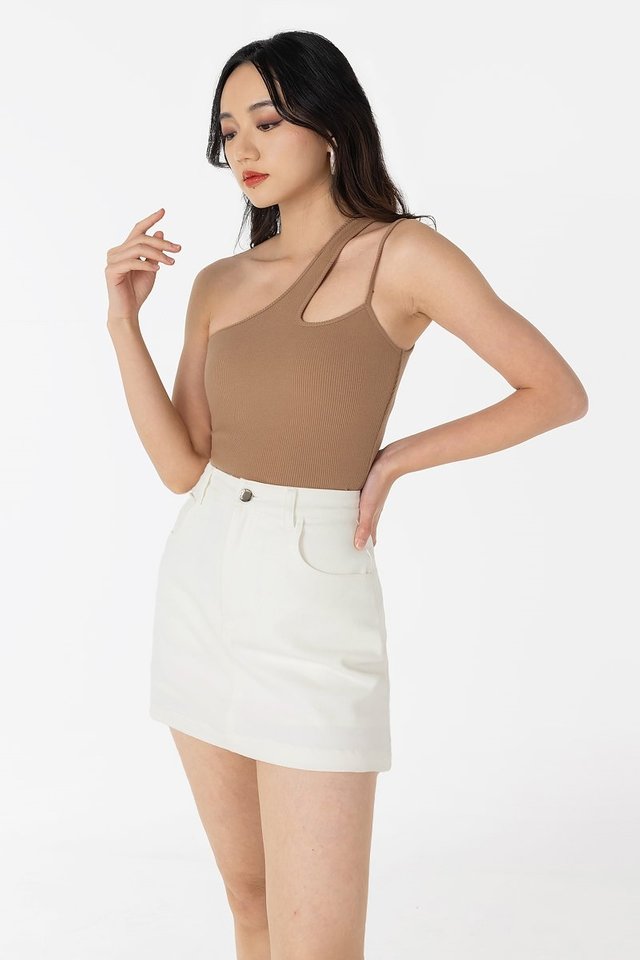 ZION CUT-OUT TOGA TOP #MADEBYLOVET (CAMEL BROWN)