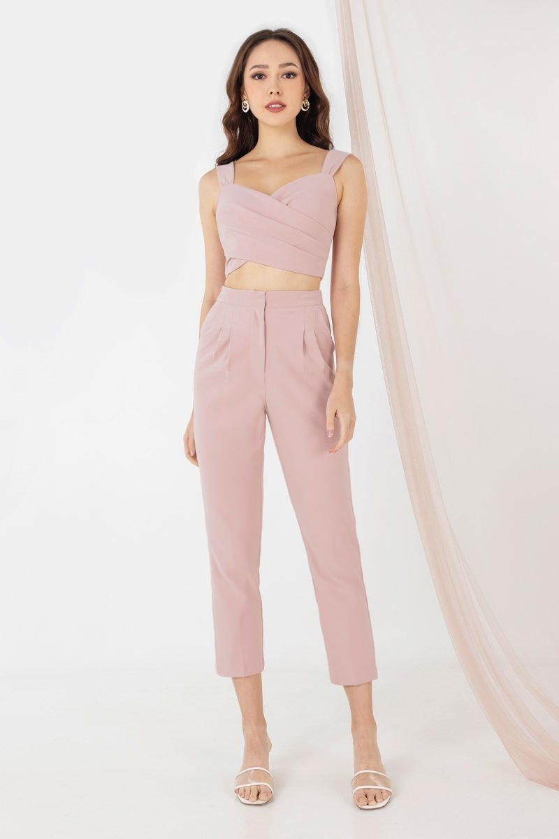 High Waist Pants - Dusty Pink – Buttonscarves