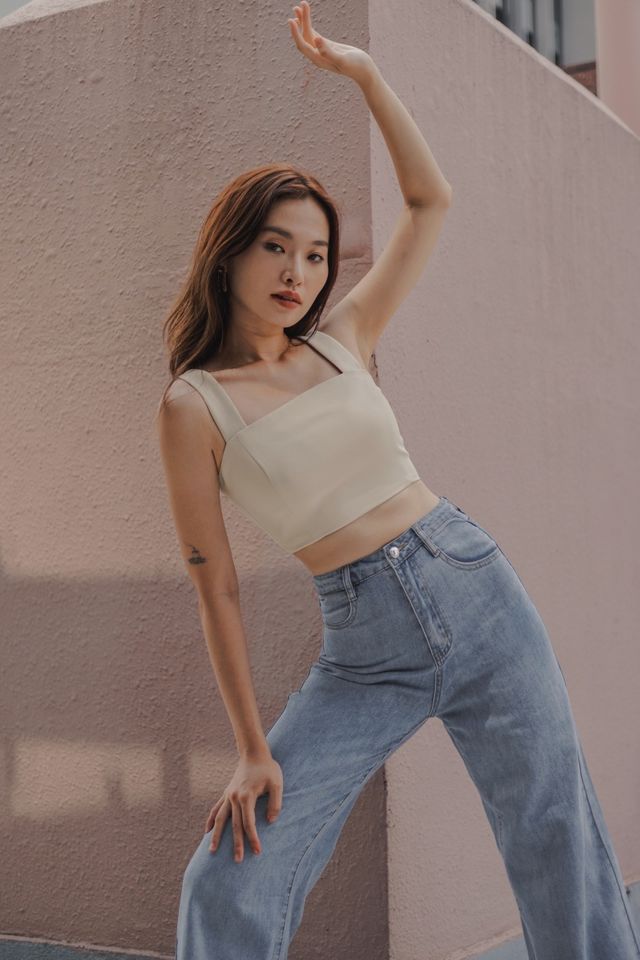 ADORA BASIC PADDED CROP TOP #MADEBYLOVET (LATTE)