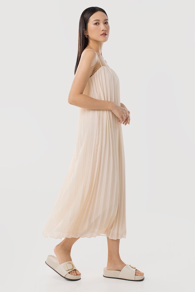 CARINA PLEATED CAMI TENT MIDAXI DRESS #MADEBYLOVET (MALT)