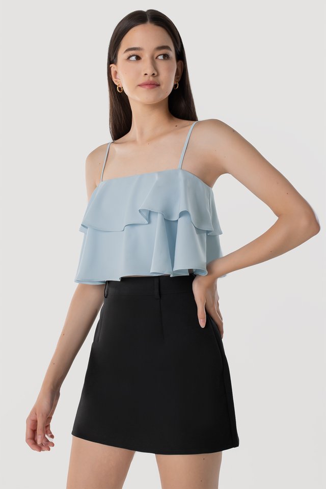 GIA LAYERED CAMI CROP TOP #MADEBYLOVET (POWDER BLUE) 