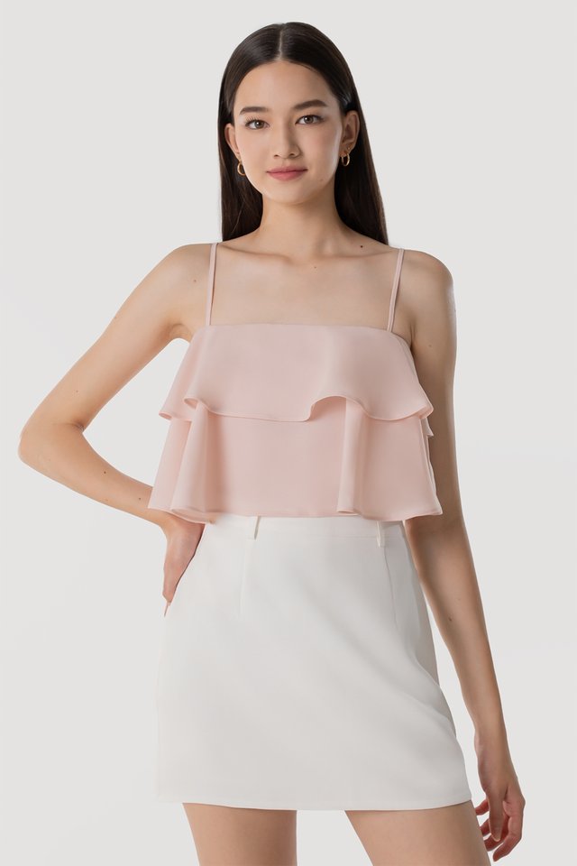 GIA LAYERED CAMI CROP TOP #MADEBYLOVET (LIGHT PINK) 