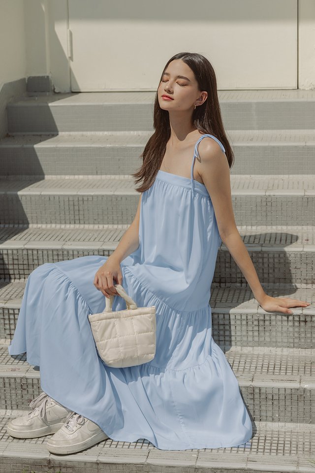 MIRANDA TIE-STRING TIERED TENT MAXI #MADEBYLOVET (BABY BLUE) 