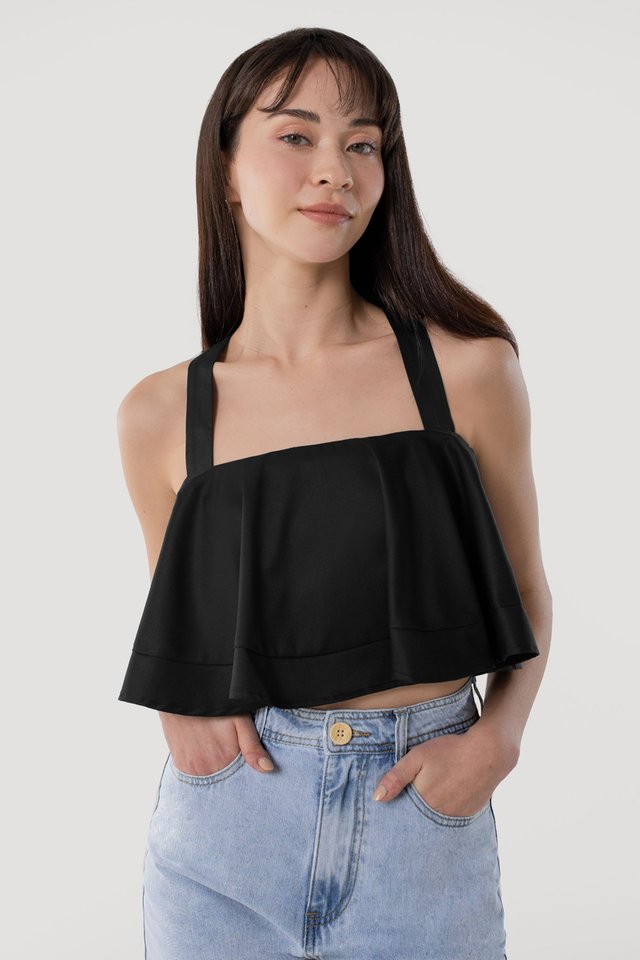 DARLIA CROSS BACK FLARE TOP #MADEBYLOVET (BLACK)