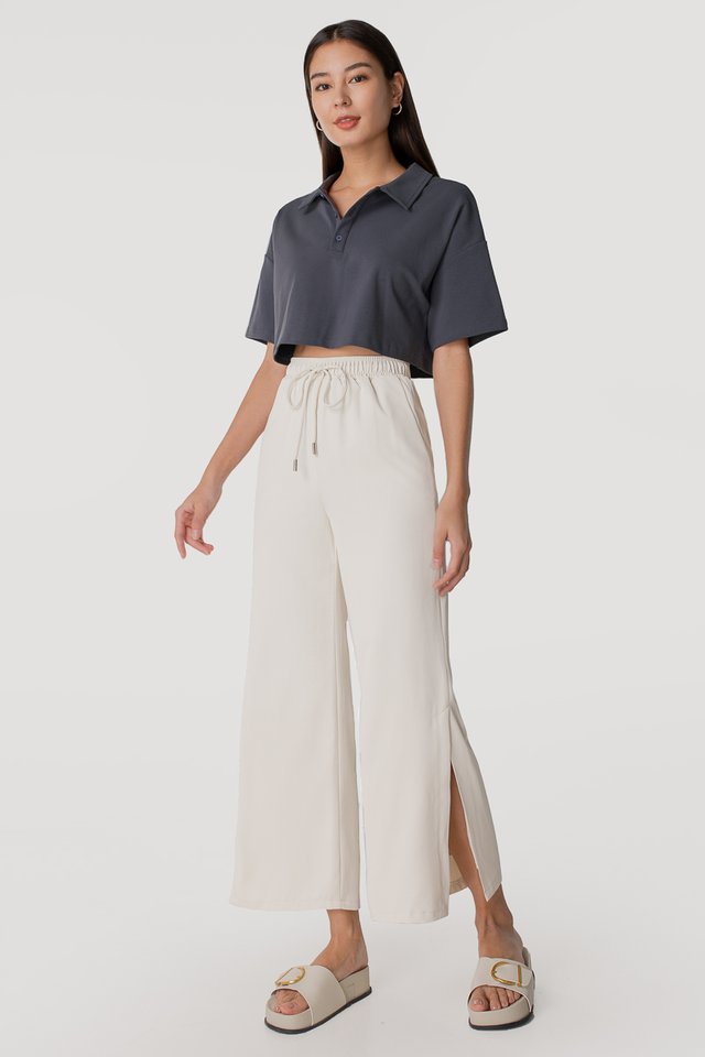 ERICA SIDE SLIT JOGGER PANTS (IVORY) 