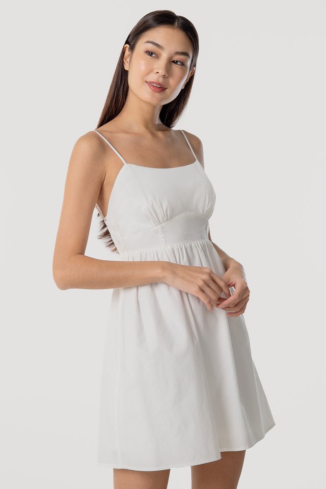 RINA LOW-BACK DRESS (WHITE)