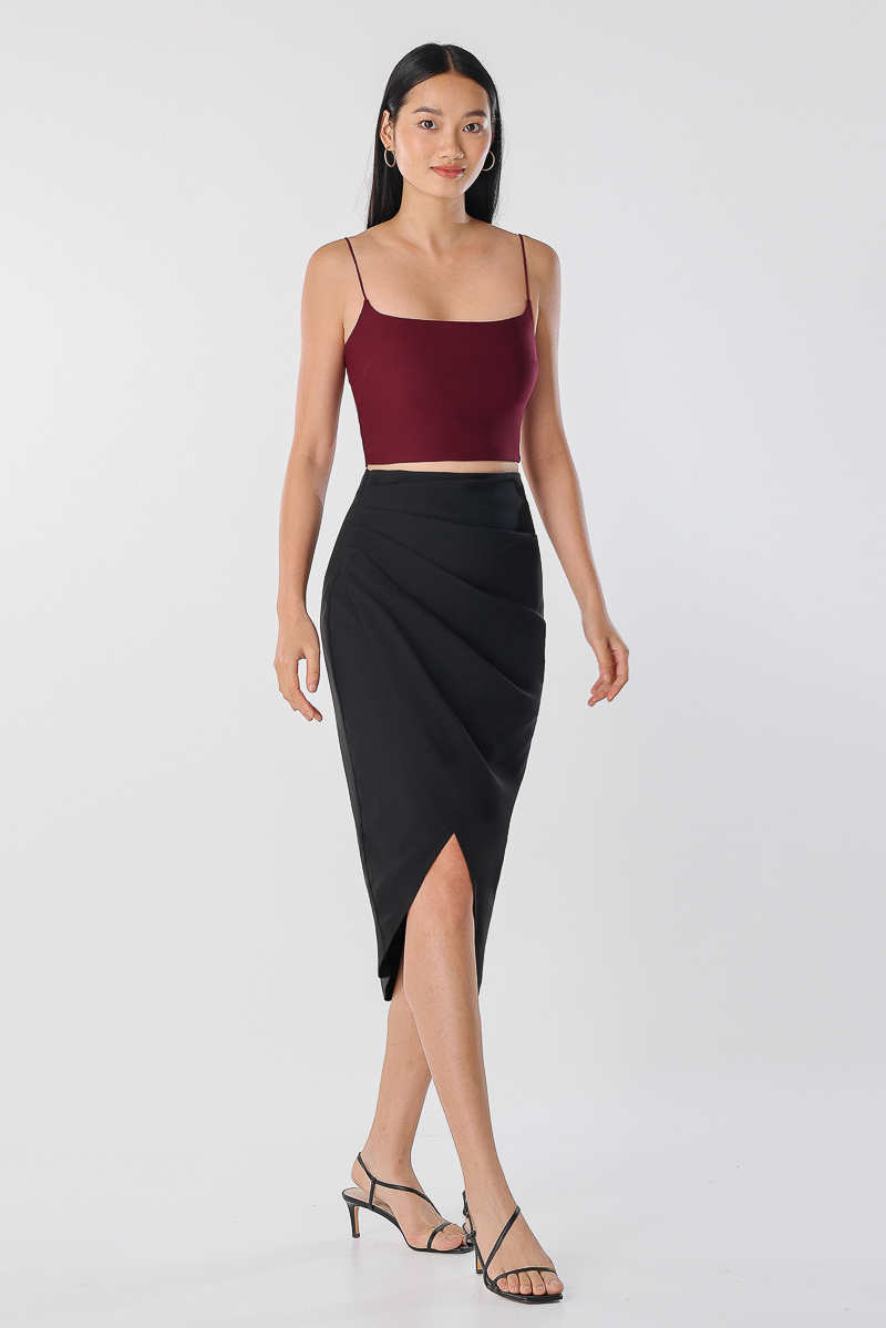 Asymmetrical twist ruched skirt hotsell