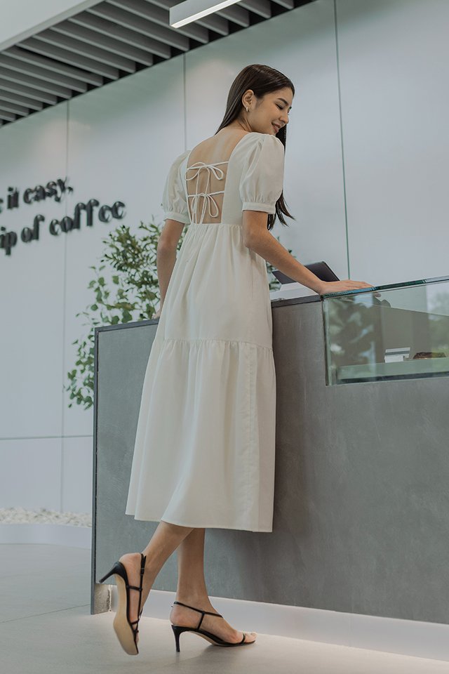SADIE TIE-BACK MAXI DRESS (WHITE)