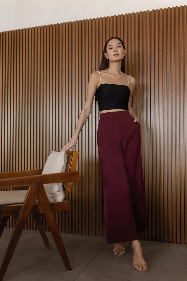 HERMOINE WIDE LEG PANTS (WINE)