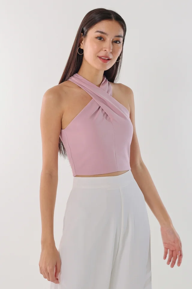 GEIA PADDED HALTER TOP (DUSTY PINK)
