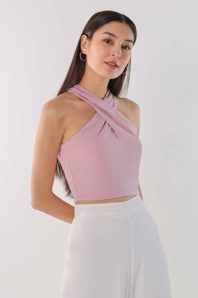 GEIA PADDED HALTER TOP (DUSTY PINK)