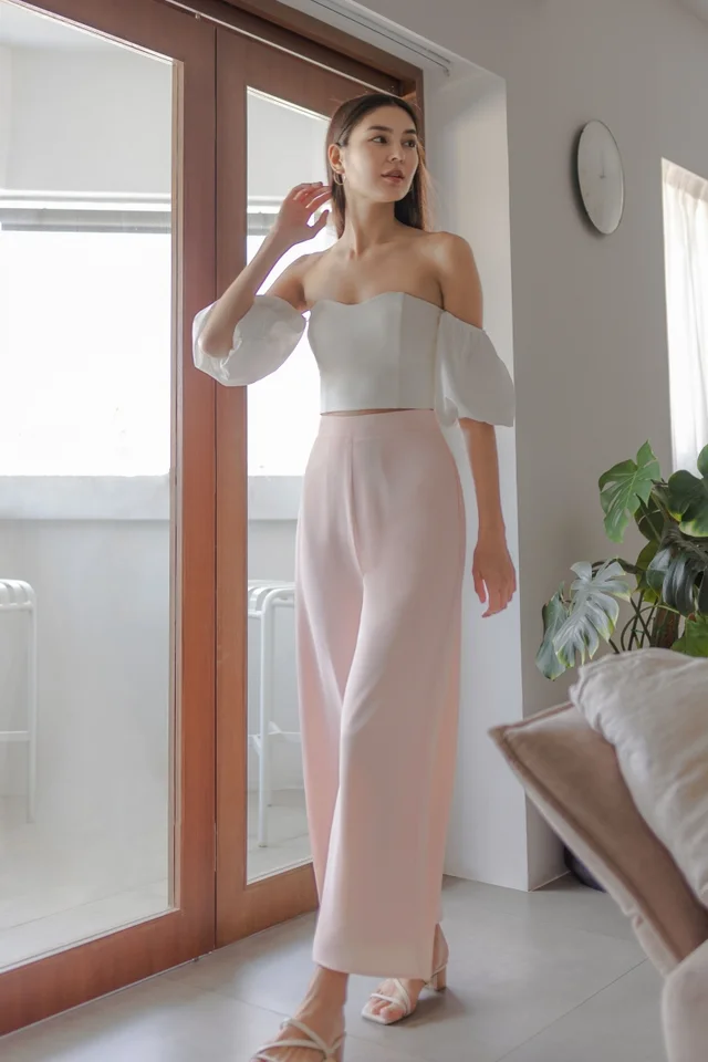 HERMOINE WIDE LEG PANTS (SAKURA PINK)